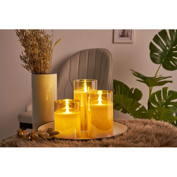 Свічки LED Pauleen Classy Golden, набір 3 шт., з батарейкою та таймером 6 годин, золотисті, імітація воскової свічки
