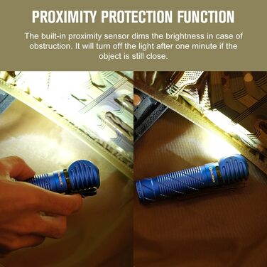 Лобовий ліхтар OLIGHT Perun 2 2500 люмен, USB-зарядка, 5 режимів, акумулятор, для бігу, риболовлі, кемпінгу, синій