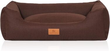 Ліжко для собак Knuffelwuff Lotte з велюру, знімний чохол, пране, XXL 120x85 см, для великих, середніх і малих собак, коричневе