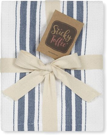 Набір кухонних рушників Sticky Toffee, 100% бавовна, 5 шт, 50x70 см, сині смуги, поглинаючі рушники для посуду, ресторану та бару