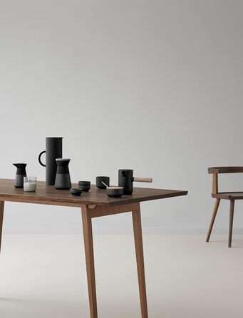Термокухоль Stelton EM77 1 л, подвійні стінки, скляна колба, магнітний та гвинтовий клапан, для гарячих і холодних напоїв, вінтажний дизайн, чорний