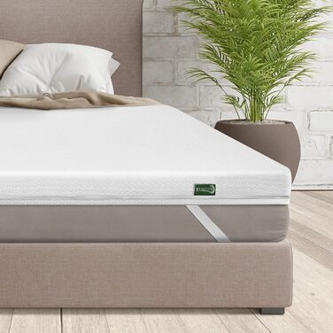 Топер для матраца Beautissu BeauNuit MT Lux 90x200 см, 7 зон, висота 7 см, в'язкоеластичний пінополіуретан, анатомічний, для бокспринг-ліжка, дихаючий, нековзкий, захист матраца