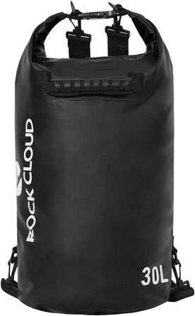 Водонепроникний мішок Dry Bag 30 л для каякінгу, рафтингу, човна, пляжу, серфінгу, купання, каное, кемпінгу, риболовлі, лиж, чорний
