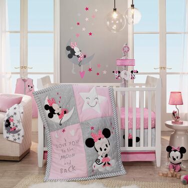 Настінні наклейки Disney Minnie Mouse від Lambs & Ivy, рожеві/сірі, для дитячої кімнати