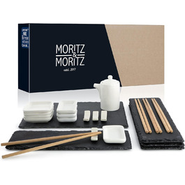 Набір посуду для суші Moritz & Moritz, 22 предмети для 4 осіб: тарілки, сервірувальна дошка, соусники, палички