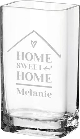Скляна ваза з гравіюванням Home Sweet Home, персоналізована, подарунок жінці, тюльпанова, ручна робота, Polar-Effekt, Німеччина