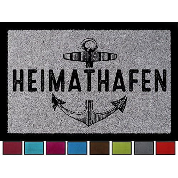 Турматте килимок для підлоги Heimathafen, морський стиль, для входу, коридору, ванної, темно-сірий