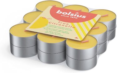 Ароматичні свічки-таблетки Bolsius Citronella, 144 шт, 4 години горіння, для вулиці, з натуральним рослинним воском, без пальмової олії