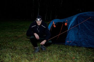 Ліхтар-налобний Brennenstuhl LuxPremium LED з акумулятором, сенсором та USB, 400 лм, OSRAM, червоне світло, IP44, до 50 годин роботи