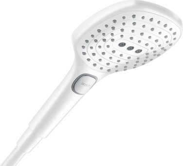 Душова лійка hansgrohe Raindance Select E EcoSmart 9 л/хв, 3 режими, квадратна 120x120 мм, антивапняна, матова біла