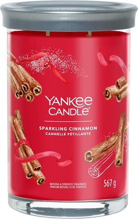 Ароматна свічка Yankee Candle Signature Sparkling Cinnamon, велика тумблер-свічка з тривалим горінням, соєвий віск