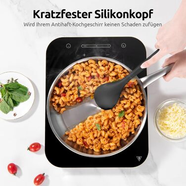 U-Taste Набір кухонних силіконових інструментів, 5 шт, термостійкі до 315°C, без BPA, антипригарні лопатки та ложки для змішування, смаження, подачі, чорний колір