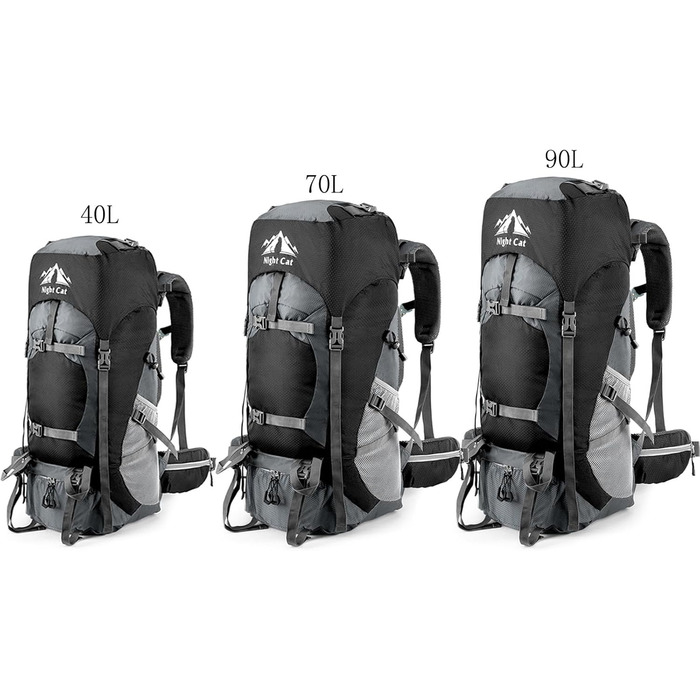 Рюкзак Night Cat Wanderrucksack 70/90 л для туризму, трекінгу, походів, подорожей, для чоловіків та жінок, дихаючий, для кемпінгу, альпінізму, велоподорожей
