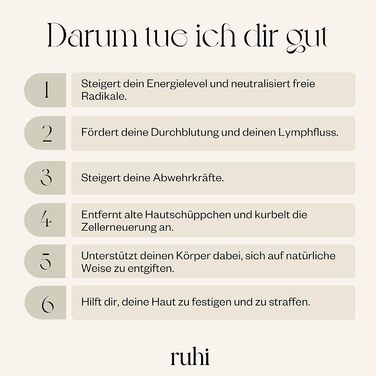 RUHI Щітка для тіла з натуральною щетиною, м'яка, для сухого масажу, лімфодренажу та проти целюліту, бук, без пластику, зроблено в Німеччині
