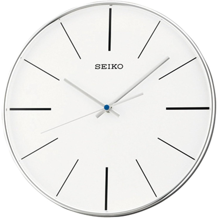 Настінний годинник Seiko сріблястий, пластик, безшумний механізм QXA634A