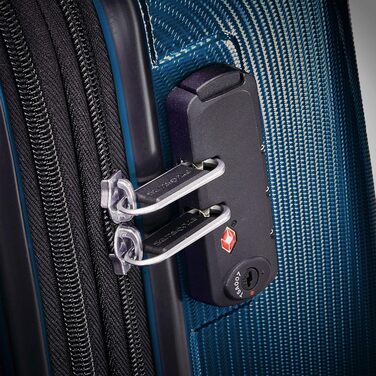 Жорстка валіза Samsonite Winfield 3 DLX на колесах, універсальний розмір, ручна поклажа, середня, синя