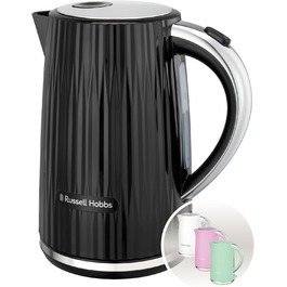 Електрочайник Russell Hobbs Eden 1,7 л, 2400 Вт, білий з нержавіючою вставкою, знімний фільтр від накипу, відкривання кришки кнопкою, індикатор рівня води, підсвічування, BPA-free, модель 27360-70