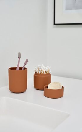 Стакан для зубних щіток Zone Denmark Ume, керамічний, теракота, 8,3×10,3 см – стильний тримач для ванної кімнати