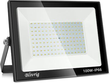 LED прожектор Blivrig 100W тепле світло 3000K, для вулиці, IP66 водонепроникний, 10000 лм, суперяскравий, для саду, гаража, двору