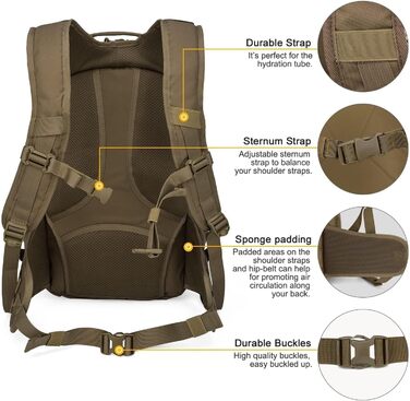 Рюкзак Mardingtop 28 л тактичний для туризму, кемпінгу, подорожей, outdoor