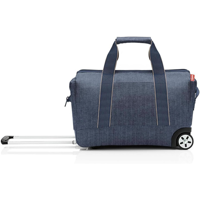 Reisenthel Allrounder Trolley – універсальна дорожня сумка на колесах з телескопічною ручкою, 2 плавні колеса, для подорожей, роботи та відпочинку, темно-синій Herringbone