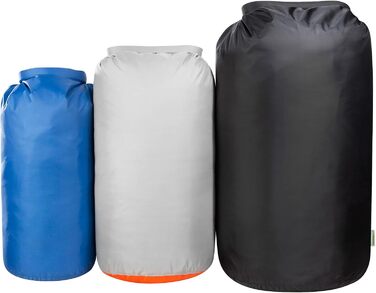 Водонепроникний мішок Tatonka Dry Sack з роликовою застібкою, набір 10/18/30 л, з переробленого поліестеру, чорний/сірий/синій
