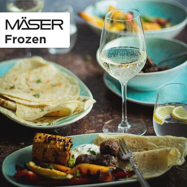 Сервірувальні тарілки Mäser з кам'яної кераміки Frozen, зелений, 3 шт., 39x21x25 см
