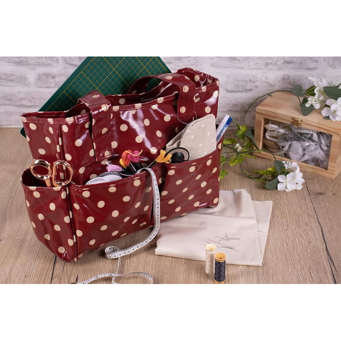 Бавовняна сумка для рукоділля Hobby Gift, червона, 14x36,5x30 см