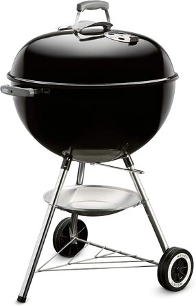 Вугільний гриль Weber Classic Kettle 57 см, чорний, з термометром, емальований, на колесах, для барбекю