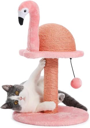 Креативний когтеточка для котів PAWZ Road Flamingo, стильний рожевий котячий комплекс, висота 48 см