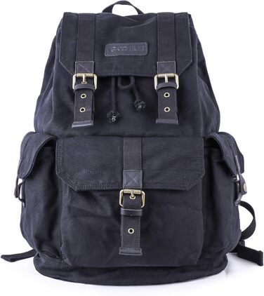 Рюкзак з брезенту чорний Vintage Outdoor, туристичний міський рюкзак L