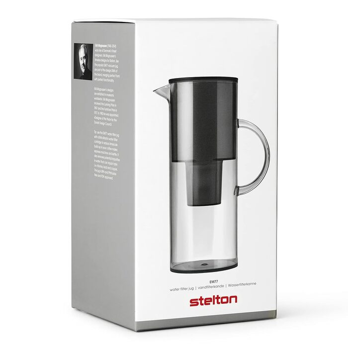 Фільтр-глечик Stelton EM77, 2 л, сумісний з Brita, пластиковий, для очищення води, зменшує хлор та накип, сучасний дизайн, тонований