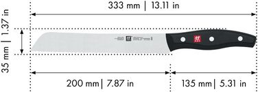 Ніж для хліба ZWILLING Twin Pollux 20 см, нержавіюча сталь, хвилясте лезо, пластиковий руків'я, чорний