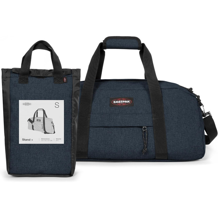 Дорожня сумка Eastpak Stand+, 34 л, 53×25×24 см, тройний денім, синя