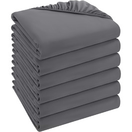 Комплект з 6 простирадл на резинці Utopia Bedding 90x200 см, сірі, мікрофібра, глибока кишеня 35 см