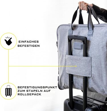 Дорожній чохол для костюмів Kleidersack Luxe Grijs на 3 костюми, з плечовим ременем та кишенями, ручна поклажа для подорожей і відряджень