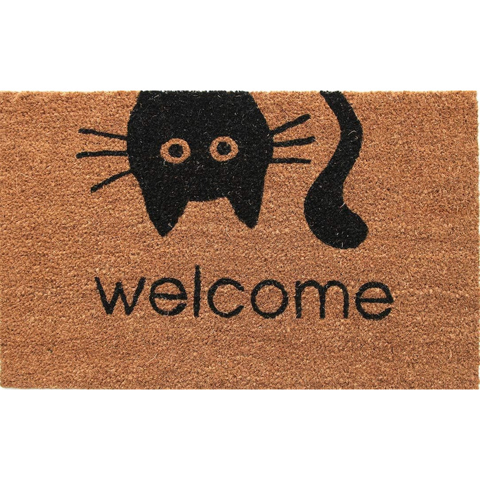 Преміум кокосовий килимок Coco&Coir Everything in a nutshell 45x75 см, з ПВХ, нековзкий, для входу, для дому та вулиці, для котів