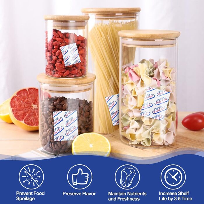 Auhanth 100 шт. поглиначів кисню 100CC для зберігання продуктів, харчова якість, для вакуумних пакетів, довготривале зберігання