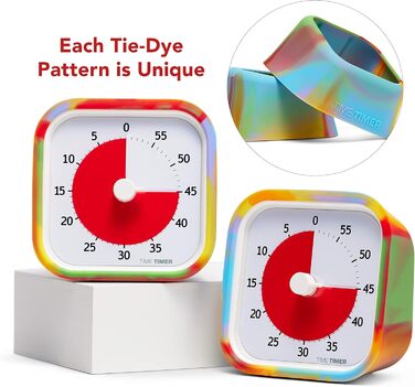 Візуальний таймер Time Timer MOD Tie Dye, спеціальна серія, для навчання дітей, офісу, вчителів, домашнього кабінету, зустрічей, із безшумною роботою