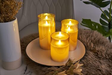 Свічки LED Pauleen Classy Golden, набір 3 шт., з батарейкою та таймером 6 годин, золотисті, імітація воскової свічки