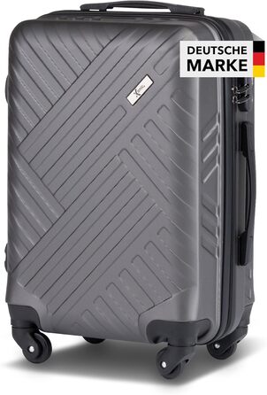 Дорожня валіза Xonic Design Boardcase, жорсткий корпус, 55x35x20 см, на 4 колесах, з кодовим замком, ручна поклажа, темно-сіра, бізнес-клас