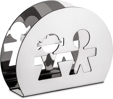 Серветниця Alessi GIROTONDO з нержавіючої сталі, 5x9,3x14 см, срібляста