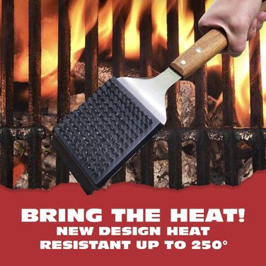 Безщетинна щітка та скребок для гриля BBQ-AID, 45,7 см, з нержавіючої сталі, безпечна щітка для очищення гриля, аксесуари для барбекю на вулиці