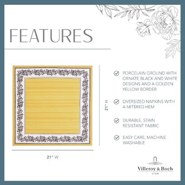 Серветки Villeroy & Boch Audun, бавовна, великі, 53,3×53,3 см, 4 шт.