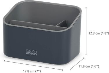 Joseph Joseph Surface багаторівневий органайзер для миття посуду, кухонний спрей-каді з нержавіючої сталі, протиковзкий, сірий (пластик)