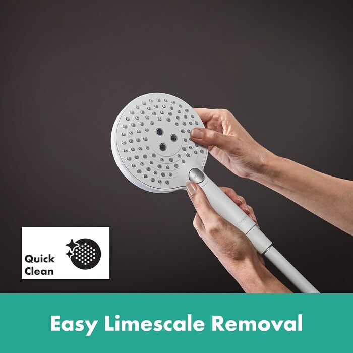 Душова лійка hansgrohe Raindance Select S 120 мм, 3 режими, EcoSmart 9 л/хв, антивапняна, PowderRain, матова біла