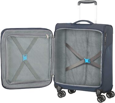 Валіза American Tourister Summerfunk синя, 79 см, 119 л, поліестер, на 4 колесах, розширювана, дорожня сумка для подорожей