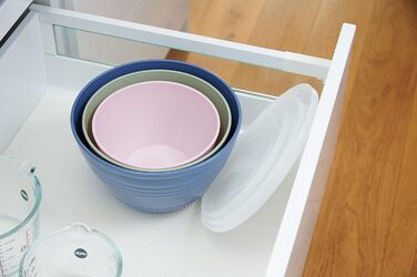 Набір мисок Emsa Prep&Bake 3 шт: 1,7/2,75/4,15 л, пластик, із кришками, нековзка основа, для змішування, можна мити в посудомийці, штабельовані