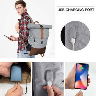 Рюкзак для ноутбука EverVanz, водонепроникний, легкий, стильний, з USB-зарядкою, для подорожей і школи