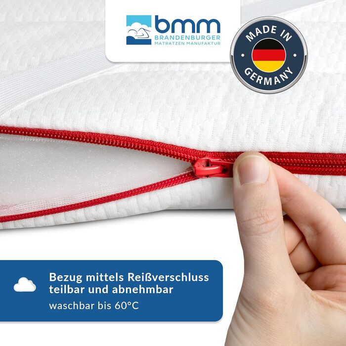 Топер BMM Klassik Premium 140x200 см, м'який H2, висота 6 см, ортопедичний, з холодної піни, Öko-Tex, вироблено в Німеччині